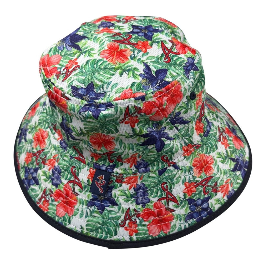 Atlanta Braves New Era Bucket Hat Floral Tropical All Over Print MLB Baseball